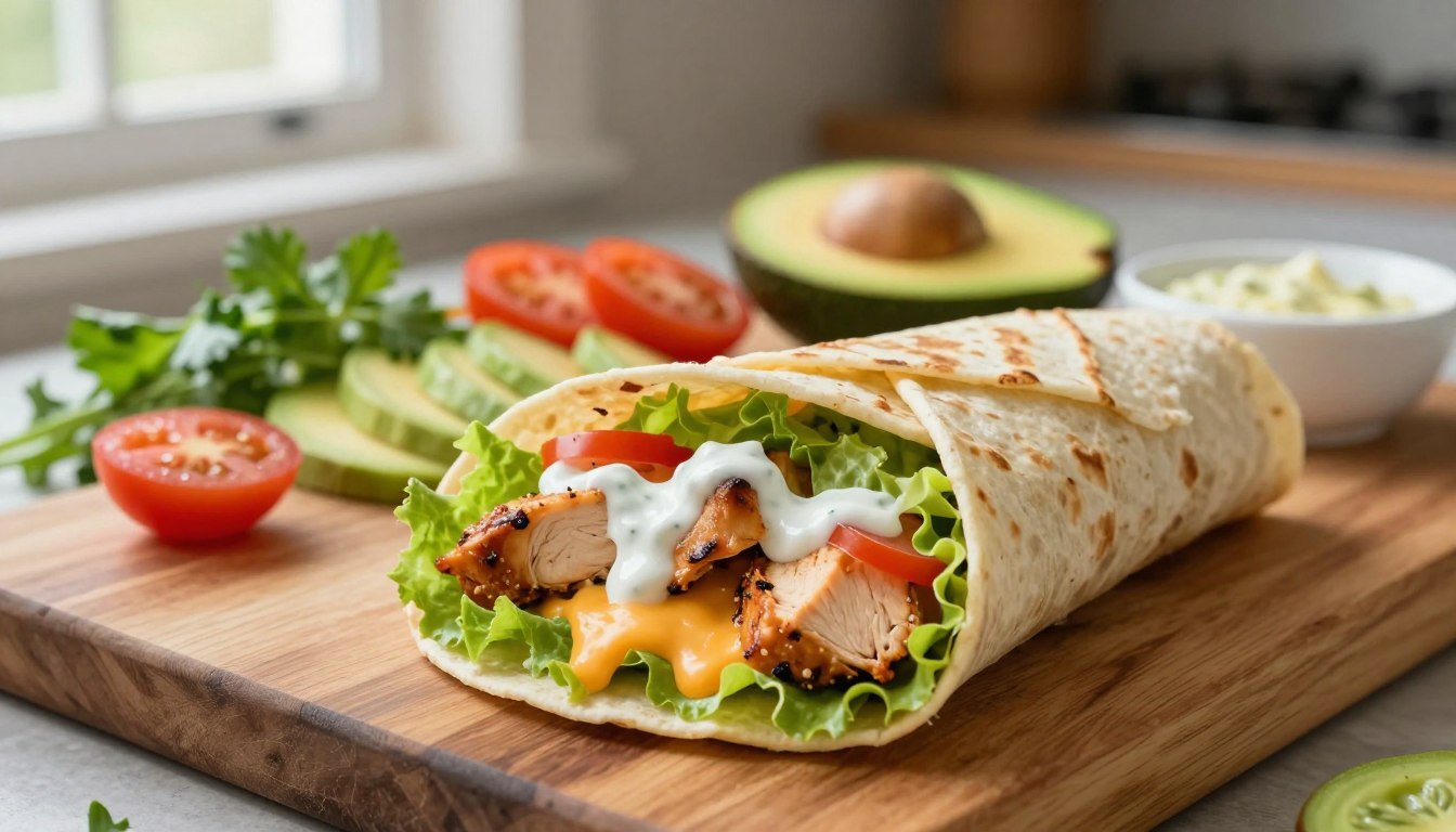 Quick & Easy Cheesy Chicken Wrap Recipe